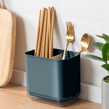 가볍고 세척이 쉬운 2칸 분리 수저통, 블루