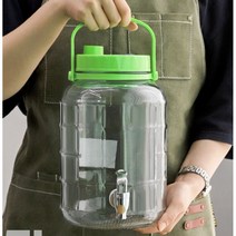 매실청 과일주 보관병 숨쉬는 유리 수도꼭지 효소병 5L-15L, 1개