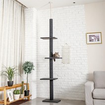 미니캣타워 나무 274cm 타워 가능한 H238 높이 조절 스트래칭 고양이 등반 포스트, 05=AMT0051GY_aspicture
