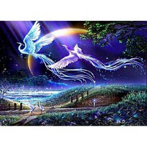 더라이트 DIY 보석십자수 봉황 원형 전체비즈 20042671 구슬/비즈 키트, 봉황(110*80cm)