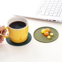 국산 플라이토 실리콘 라운드 컵받침 10.5cm 머그잔 유리잔 커피받침, 블랙