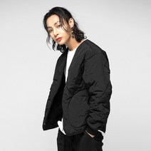 세븐퍼센트 유니섹스 보아털 퀼팅 집업점퍼 깔깔이 점퍼