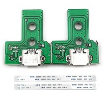 FainWan 2PCs JDS 030 교체용 충전 포트 어셈블리 12핀 PS4 듀얼쇼크 4용 마이크로 USB 어댑터 충전기 소켓 보드 커넥터 모듈 플레이스테이션 DS4 컨트롤러용