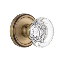 그랜더 Grandeur 조지타운 로제트 보르도 크리스탈 손잡이 통로 - 6cm 평생 황동 482427, Vintage Brass, 1개