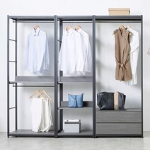 워너비 2200 2단서랍 행거 드레스룸 세트, 단품