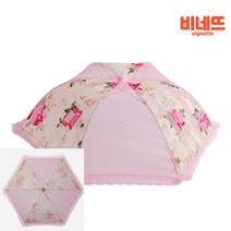 로즈 레이스 원터치 밥상보 75 핑크 음식망 직교자상커버 교자상커버