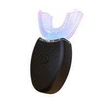 초음파 전동칫솔 자동양치 음파 전동 칫솔 성인 u자형 실리콘 자동 치아 미백 블루 라이트 남자 여자, 02 A02 black