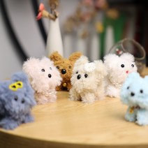 Roomxyd 모루 세트 복실/밍크 털 모루 인형 키링 만들기 철사 공예 DIY (선글라스 눈 코 진주구슬 군번줄 포함), 키링세트, 화이트