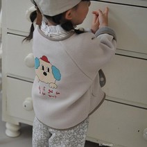 럭키도그후리스자켓 여아남아 아기 잠바 버터컵 오렌지키즈