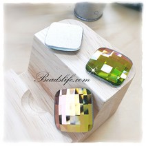 비즈라이프 25mm둥근 정사각 판유리(5개), 1봉, 25mm오색