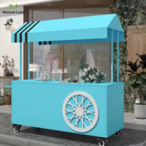 푸드트럭 대여 커피 아이스크림 패스트푸드 카트 NL-1180 160x60x200, 블루160x60x200