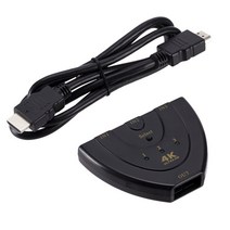 KVM스위치 grwibeou 4k hdmi 스위처 4k2k 3d 미니 3 포트 hdmi 스위치 4k 스위처 hdmi splitter 3 in 1 out 포트 허브 for dvd, 검은 색