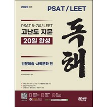 시대고시기획 2022 PSAT/LEET 대비 고난도 지문 독해 20일 완성 - 인문예술 사회문화 편, 없음