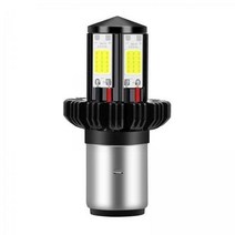 THE WAROOM SHOP 2xMotorbike 오토바이 헤드라이트 전구 LED Hi Lo 빔 6000K 흰색 BA20D, 23x73mm, 알류미늄