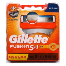 질레트 퓨전 파워면도날 8개입 (5중날 독일산 질레트정품 ), 1개, 8개