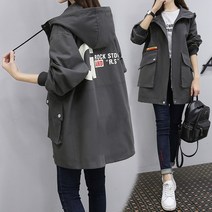 코트 스트링 에어로빅 캐주얼 트렌치 바람막이 여자봄자켓 여름바람막이 봄아우터