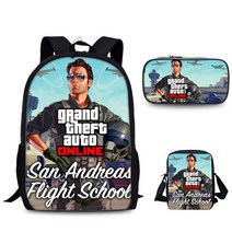 새로운 핫 게임 GTA 5 인쇄 책가방 개인 패턴 책 가방 청소년 학교 배낭 사용자 정의 아이 Mochila