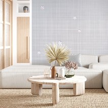 실크벽지 50cmX2.5m_접착식 포인트 단열벽지 셀프도배 부분 시공 결로 곰팡이방지 보온 인테리어 방한 방풍, 타탄 입체꽃그레이