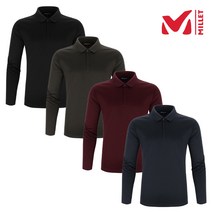 밀레 MILLET 4칼라 남성 남자 겨울 보온성을 높인 클래식 동절기용 일상겸용 및 등산 아웃도어 긴팔 카라 티셔츠