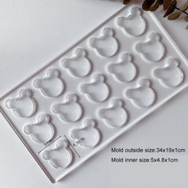 다쿠아즈 틀 아크릴 6구 12구 쿠키 베이킹 금형 라운드 하트 스퀘어 곰 구름 모양의 비스킷 금형 베이킹 장식 도구, 크