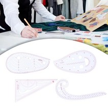 곡선자 패턴자 특수자 양재 재봉틀용 다목적 프렌치 커브 눈금자 템플릿 도구 세트 4 개, 한개옵션0