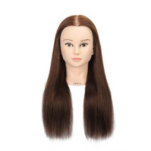 비너스가발 70%인모 20인치 혼합모 커트연습드라이용 통가발, 70인모 20인치, 70% 인모 20인치 브라운, 1개