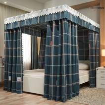 캐노피커텐 침대용커튼 공주풍 커텐 커튼 캐노피용 모기장 캐노피행거 북유럽풍 침대천장레이스 캐노피 커튼침대, 1.2m*2.0m 침대, M