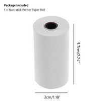PeriPage A6 포켓 페이퍼탕용 감열 스티커 프린터 용지 자체 접착 인쇄용 롤 직접 57x30mm, White No Stick