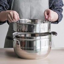 분리형 찜기 찜판 양손잡이 스팀 냄비 주방냄비 찜통 사골국 업소용냄비 대용량냄비 찜솥, 상세페이지참조, 유리커버 24cm