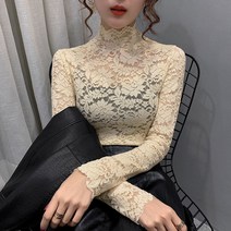 여성 블라우스 긴 소매 기질 디자인 한국 스타일 올 매치 레이스 6 색 탑스 세련된 의류 봄 가을 유행