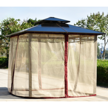 파고라 원두막 차양막 그늘막 정자 비가림막 바베큐장, (2.6x2.6m/거즈 커튼 포함)