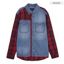 버커루[NC서면] 한정특가찬스!! 오늘의 패션! 오오티디!! 고품격 간지나는 유니 오버사이즈 체크패치 셔켓 B205DS140P-36