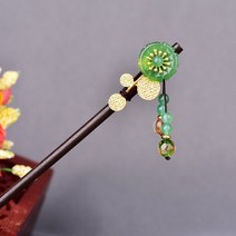 중국 민족 고대 머리핀 모자를 쓰고 있죠 Hanfu 술 공주 단계 흔들어 특성 나무 컬러 유약, 12 12Gold Leaf