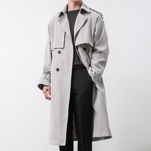 [오버나인] 남자 더블 오버핏 데일리 트렌치 롱코트