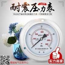 압력게이지 Goldi YN100ZT내진 압력계 축방향 사이드 진동방지 패널 액수 M20x1.5, T23-나사 표준 나선형무늬 M20*1.5