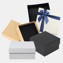 무지 선물상자 종이박스 심플 접이식 포장박스 22종, 리본블루_26x26cm_1295395, 1개