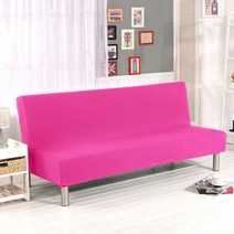 21 무방비 소파 침대 커버 유니버설 크기 스판 싼 빨 수 이동식 Slipcovers 거실, L Size 185-215cm, Rose
