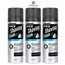 도루코 WIN3 리프레싱 쉐이빙폼 210ml x 3개 면도크림, 1개