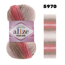 Alize-코튼 골드 바틱 100 Gr 부드러운 원사 손 뜨개질 크로셰 스레드 DIY 니트웨어 스카프 담요 목도리 스웨터 카디건, 05 5970, 1개