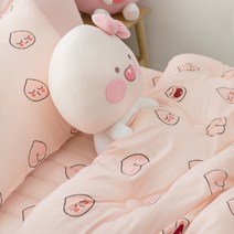 [카카오프렌즈(침구)] 카카오프렌즈 먼지없는 차렵이불+베개커버세트(Q)_방긋어피치