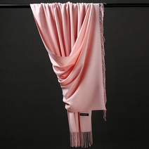 캐시미어 숄 여 가을 겨울 도톰 기모 롱 솔리드 머플러 겸용