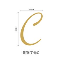 금색 글자 황동 영문 입체 문자 간판 벽 장식, C
