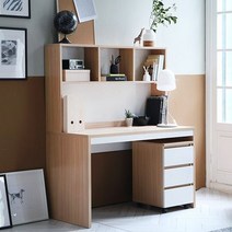 [착불]로라 편수 책상/이동형서랍포함, 내츄럴화이트
