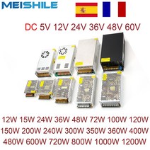 DC파워서플라이 스위칭 전원 공급 장치 변압기 AC-DC SMPS 110v 5v12v 24 V 36v48v 220V 5V 12V 36V 1A 5A 20a 30a, [04] 36V, [20] 1000W, [01] 100-120 볼트/200-240 볼트, 1개