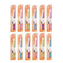 [본사직영] 일본 80년 장인칫솔 교정칫솔 라이프렌지 닦기쉬운 타나베 칫솔 미세모 12개 (색상은 분홍4개+하늘4개+보라2개+연두2개 입니다)