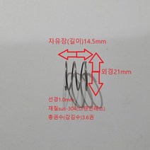 선경1.0mm 외경21mm 길이14.5mm 압축 스프링 1set-50개