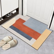 현관매트 고발포 엠보가죽 바닥매트 가정용 현관문 입문 패드 발판 침실 방수 미끄럼방지 세탁 면제 닦을 2188311122, zc 레드 오렌지색 년 대 -2-화이, 120X140