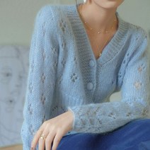 뜨개 크로셰 니트 여성 노르딕 카디건 코바늘 가디건