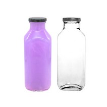 [유리병] 금속캡 사각딸기우유병500 1개 500ml, 검정마개