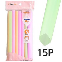 영스타 버블티 넓은 빨대 스무디 스트로우 15P, 1, 1